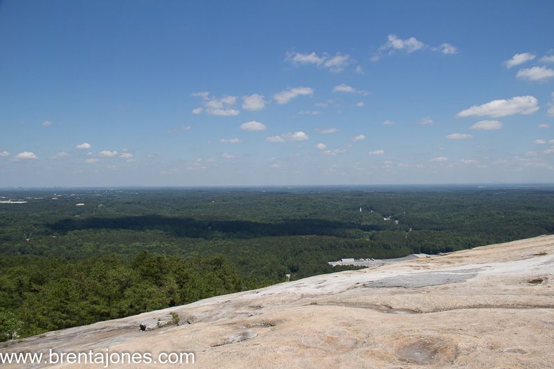 Smooth summit rock overlooking the lowlands
