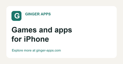 Meet Ginger Apps: My Games and Apps for iPhone